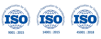 ISO 9001:2015 · ISO 14001:2015 · ISO 45001:2018